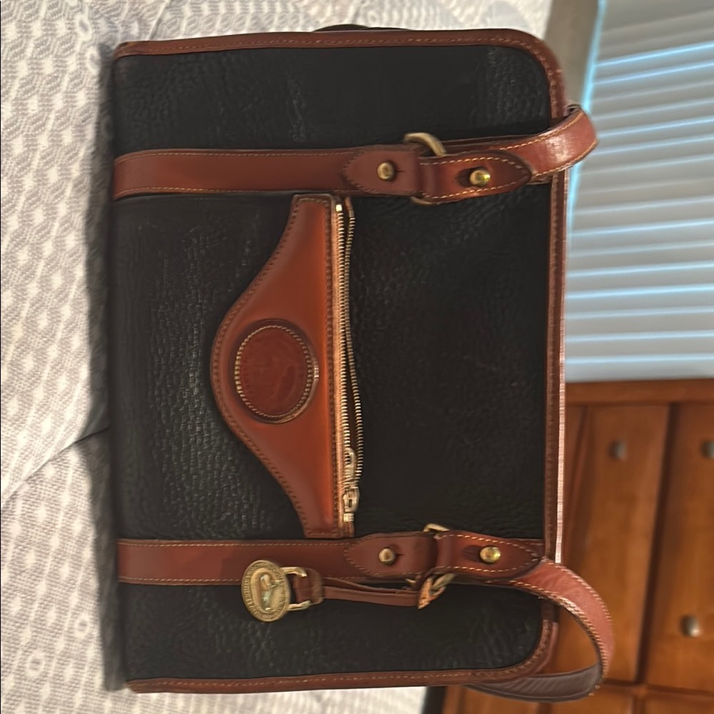 Dooney & Bourke Black and Brown Leather Shoulder Bag